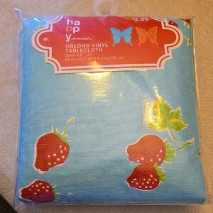Red and Blue Strawberry Table Linens